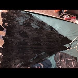 Black Embroidered Formal Dress